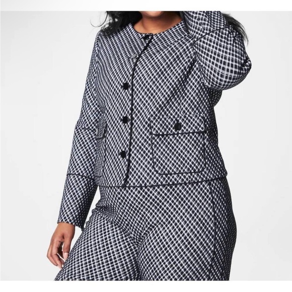NEW SPANX spanx ponte lady jacket in classic black plaid - Picture 4 of 4